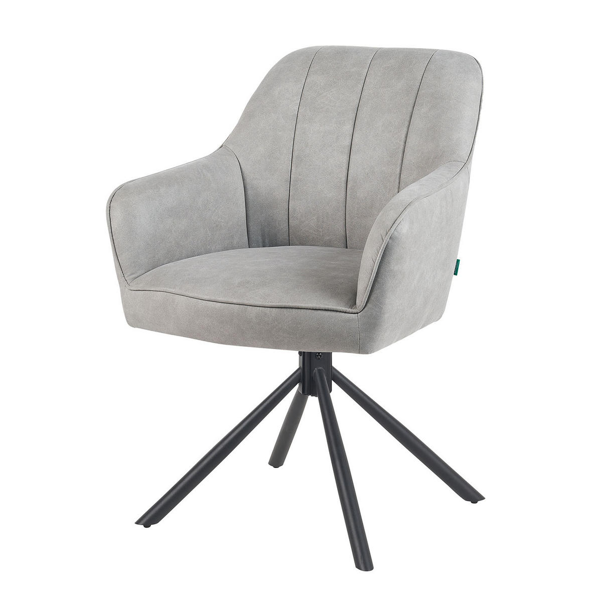 ARMLEHNSTUHL Mika-Piet 2er-Set - Hellgrau/Schwarz, Textil/Metall (60/87/65cm) - DUBI Möbel