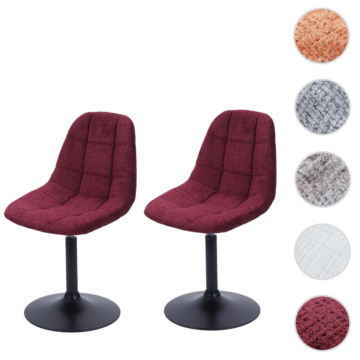 ESSZIMMERSTUHL Bordeaux 2er-Set - Bordeaux, Textil (47/83/43cm) - MCW