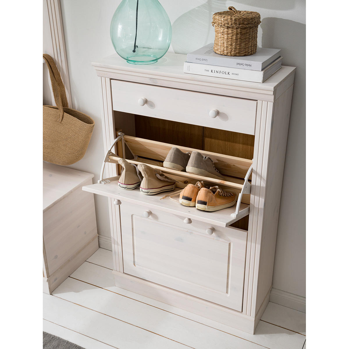 SCHUHKIPPER mit 2 Klappen - Kieferfarben, Holz (70/108/27cm) - home24