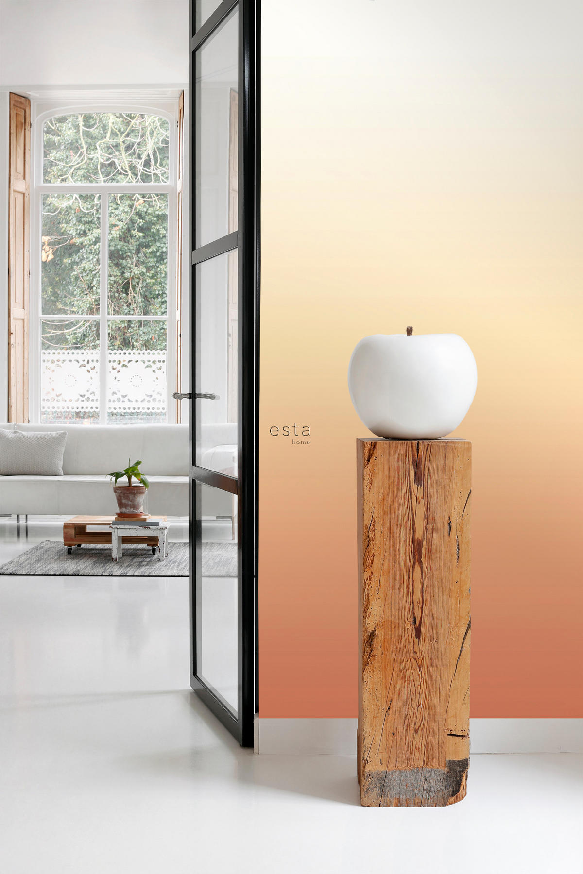 FOTOTAPETE Dip-Dye Muster 200 x 279 cm - Orange, Papier (200/279cm) - ESTAhome