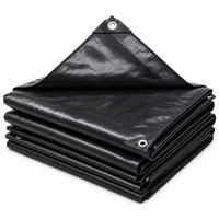ABDECKPLANE Schwarz wasserdicht 4x5 m - Schwarz, Kunststoff (500/400/0.1cm) - Relaxdays