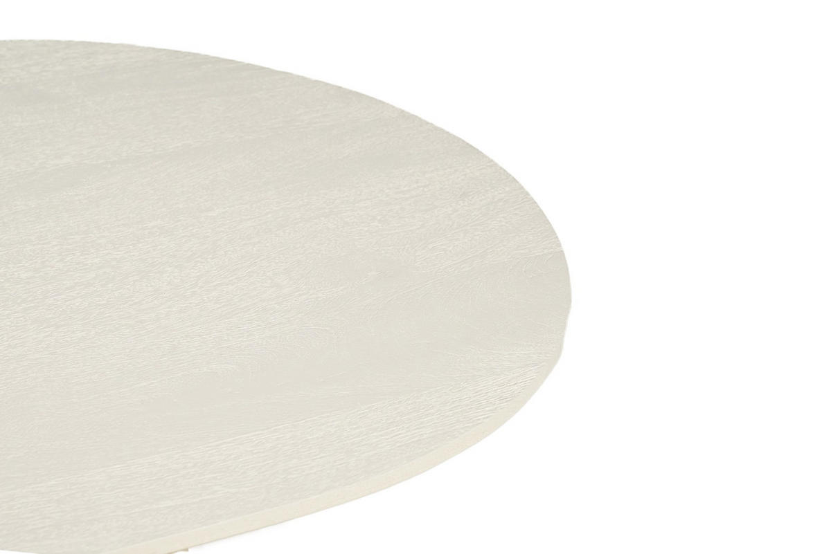 COUCHTISCH rund aus Mangoholz 80cm, beige - Beige, Holz (80/80/46cm) - Livingfurn