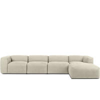 ECKMODULSOFA-RECHTS BUFFO 6-Sitzer mit extrem weicher Sitzfläche, Gewebestoff, ecru - Ecru, Textil (377/180cm) - KONSIMO®
