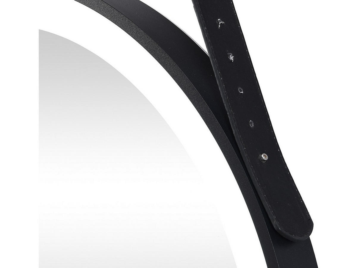 BADEZIMMERSPIEGEL hängend mit Aufhänger beschlagfrei - 60 x 60 cm - Schwarze Umrandung - BORJA - Schwarz, Glas (60/60/4.35cm) - Vente-Unique