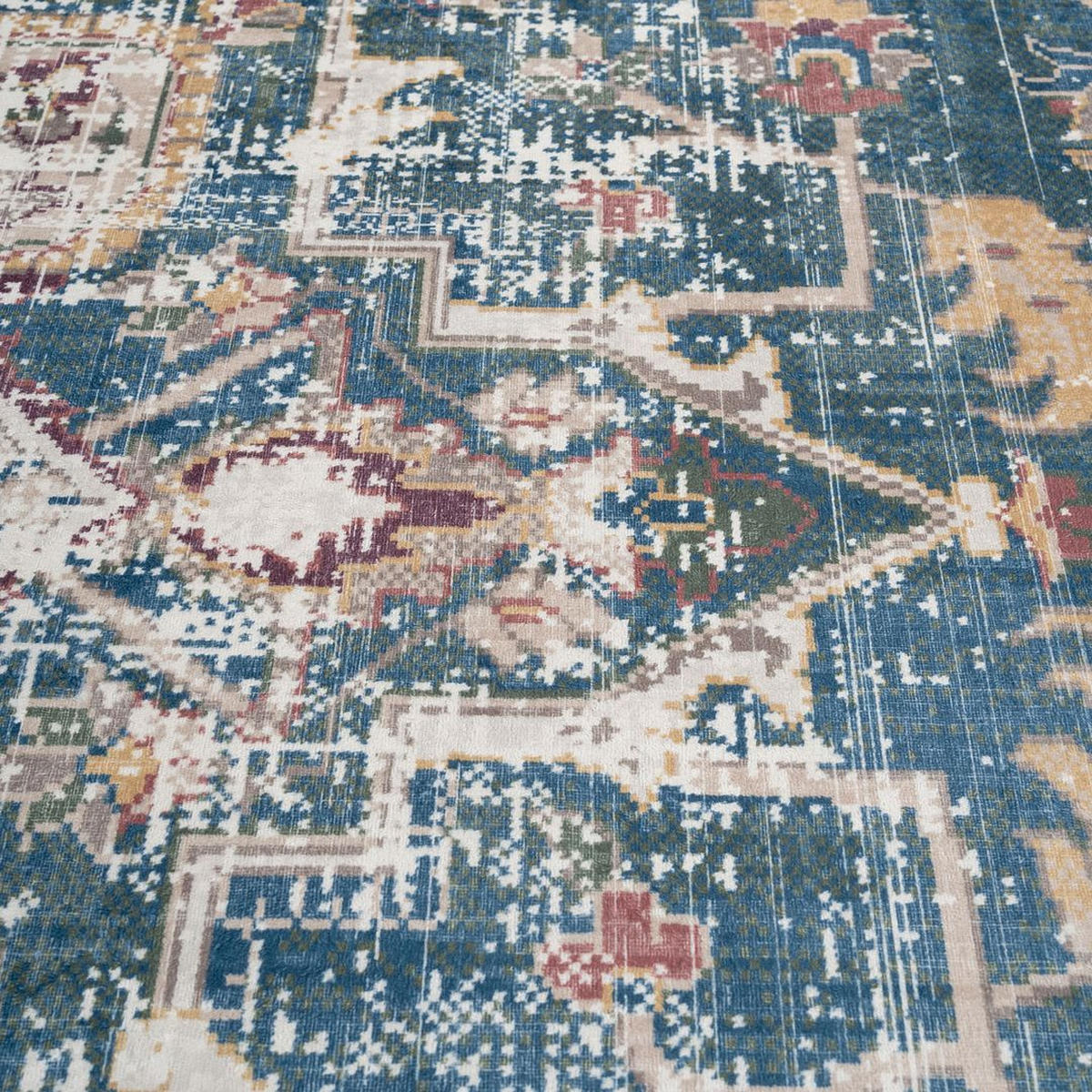 TEPPICH WASCHBAR Verona Lyra Blau - Blau, Textil (191/279cm) - Kukoon Rugs