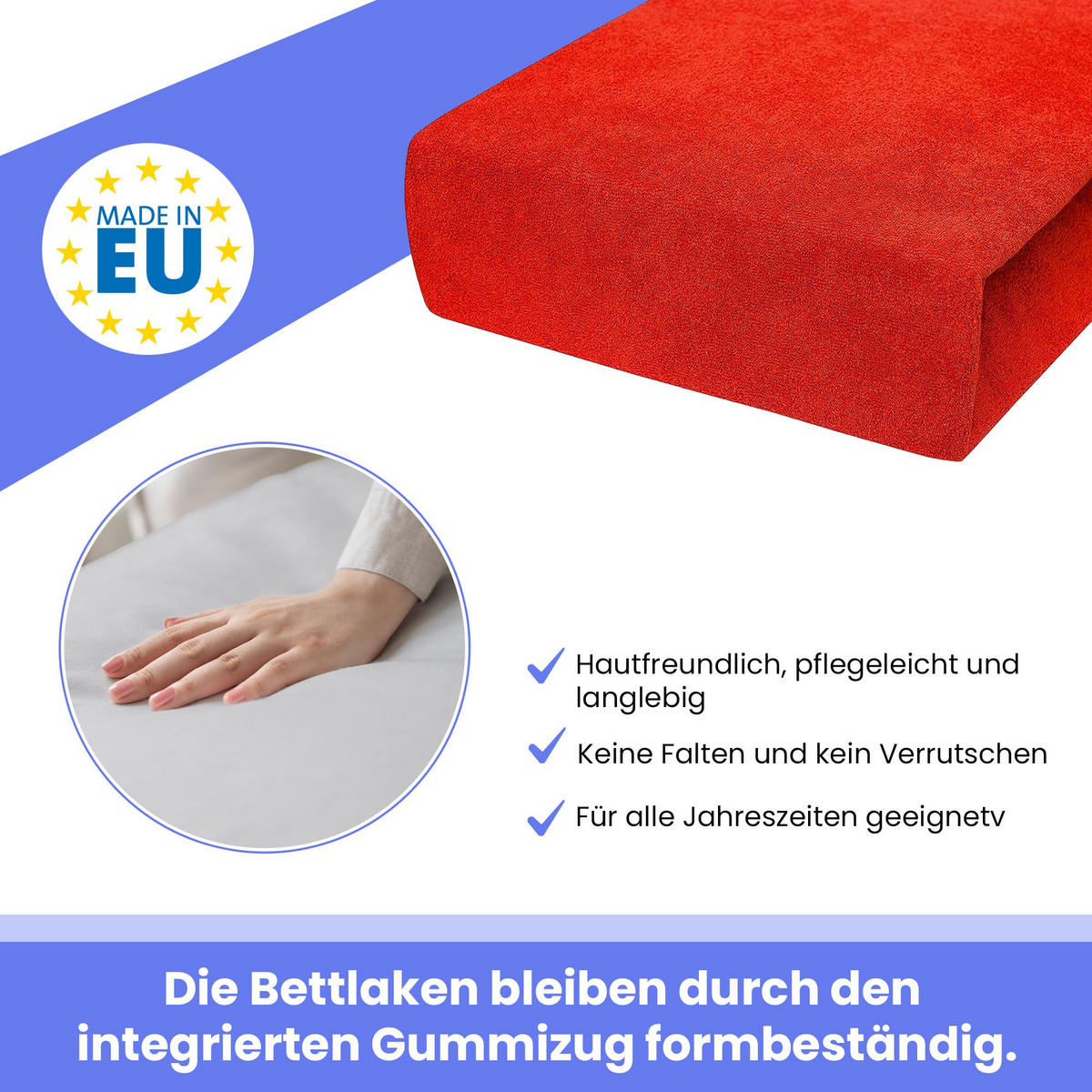 SPANNBETTLAKEN 160/200 cm, Frottee Elastisch 100 % Baumwolle Rot - Rot, Textil (160/200cm) - Best For Home