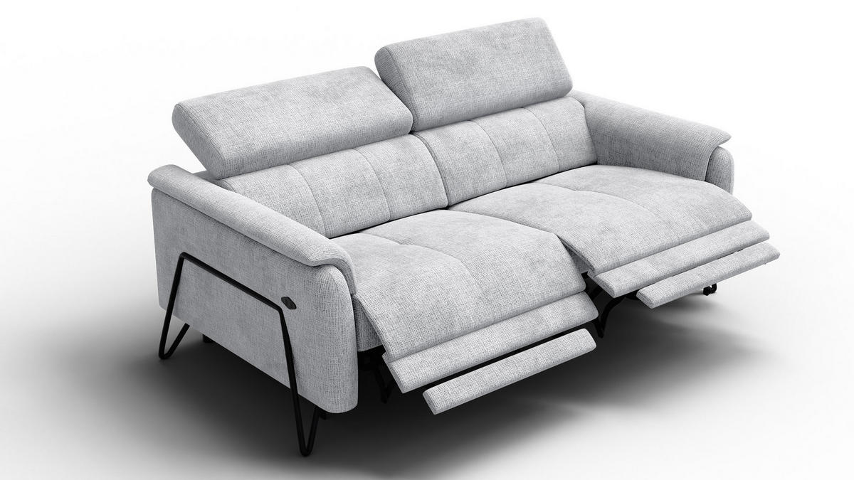 RELAXSOFA RODEN 3-Sitzer, hellgrau - Hellgrau, Holz/Textil (194/82/103cm) - Courtois Laville