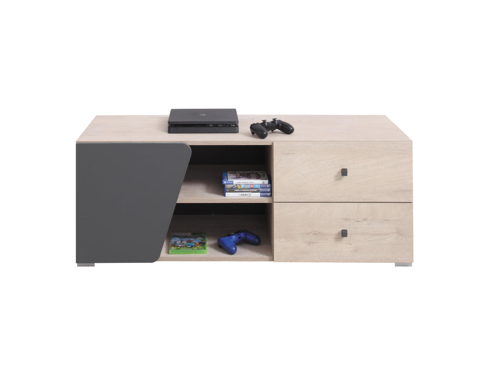 TV-LOWBOARD DARLA D08 120/50/45 Eiche/Anthrazit - Anthrazit/Sonoma Eiche, Holzwerkstoff (120/45/50cm) - Deine Möbel 24