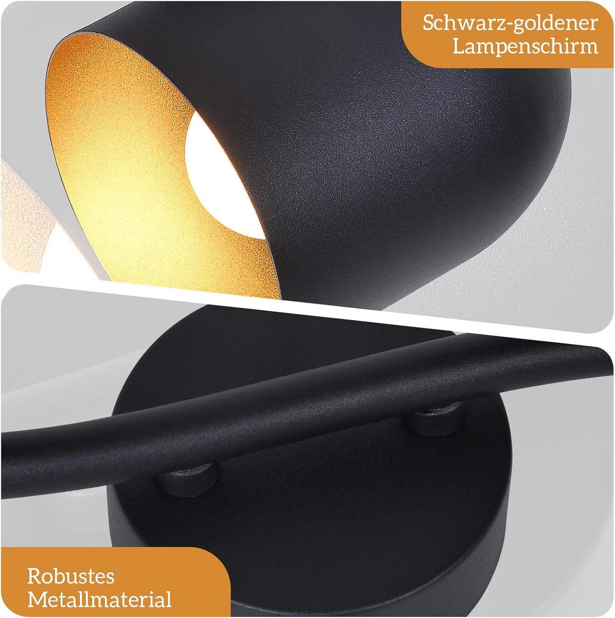 STRAHLER Gera 2-flammig 28/12/21 cm - Schwarz, Metall (28/12/21cm) - Nettlife