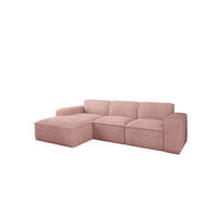 ECKSOFA L-Form Siena Stoff Velo Rosa Links - Rosa, Holz/Kunststoff (165/266cm) - Kaiser Möbel