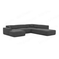 WOHNLANDSCHAFT Genova Anthrazit Strukturstoff - Anthrazit, Kunststoff (326/70/263cm)