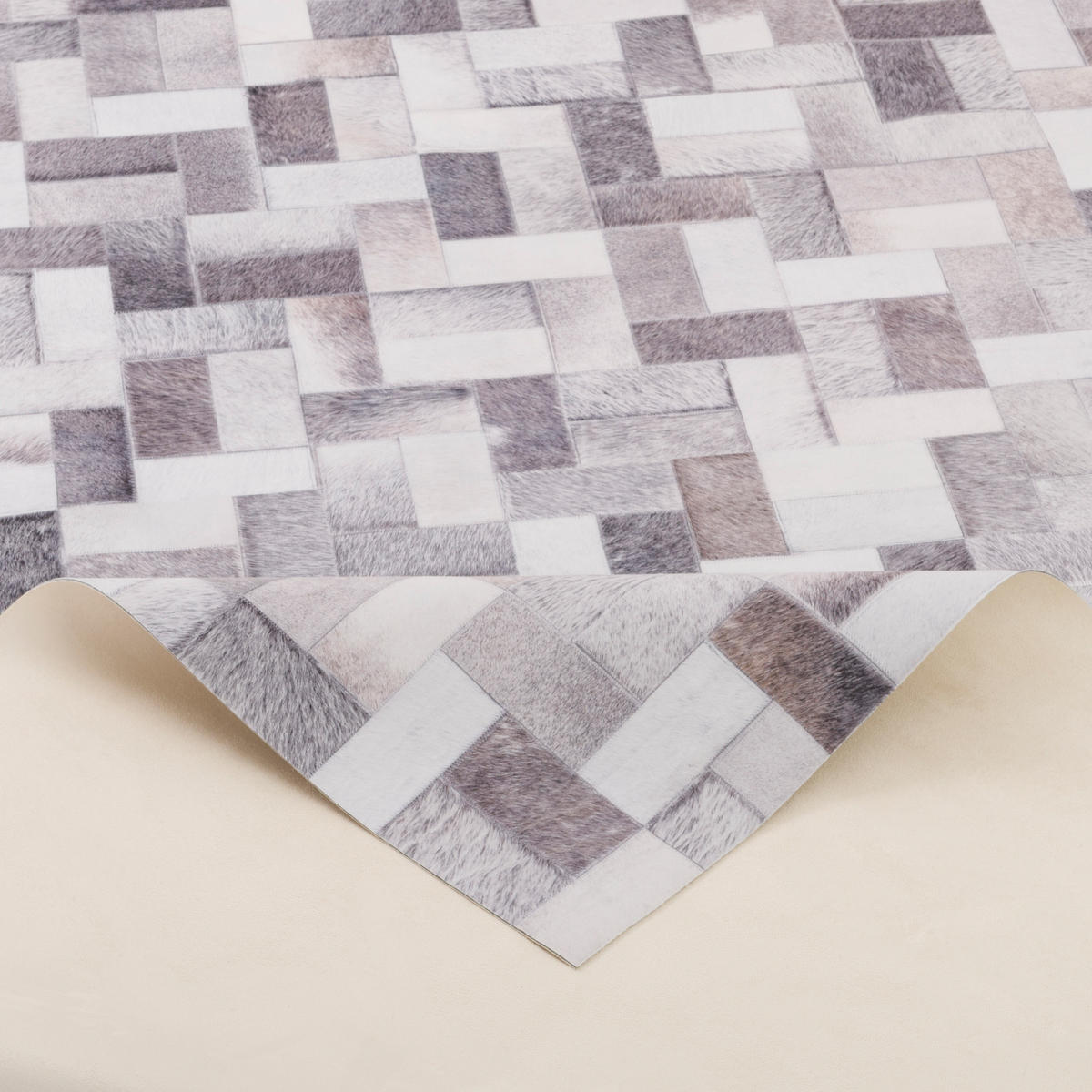 KUNSTFASER PATCHWORK TIERFELL TREND - Beige/Grau, Textil (120/160cm) - Pergamon
