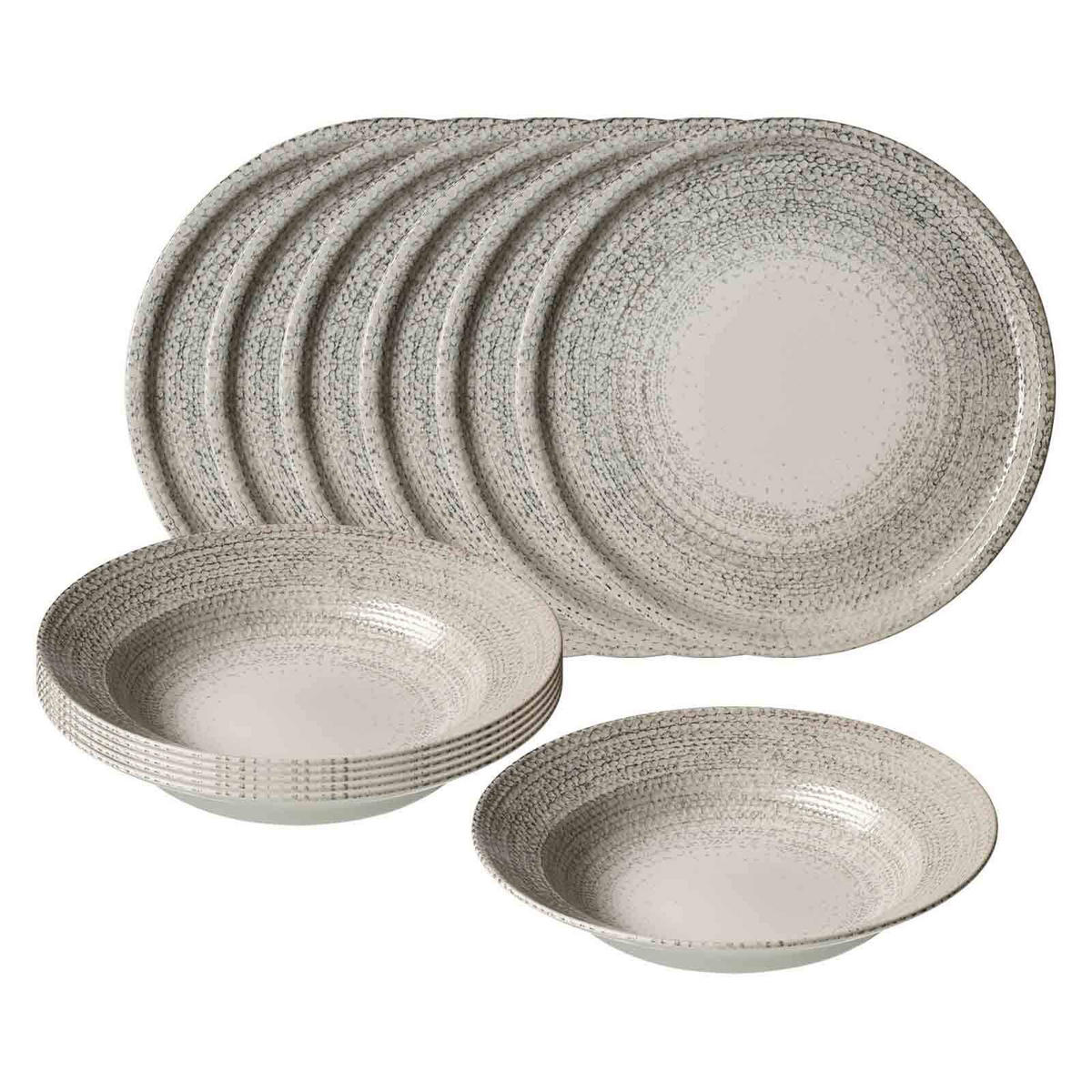PIZZA- UND PASTA-SET Rimini grau 12er Set - Grau, Keramik (1/1/1cm) - Ritzenhoff Breker