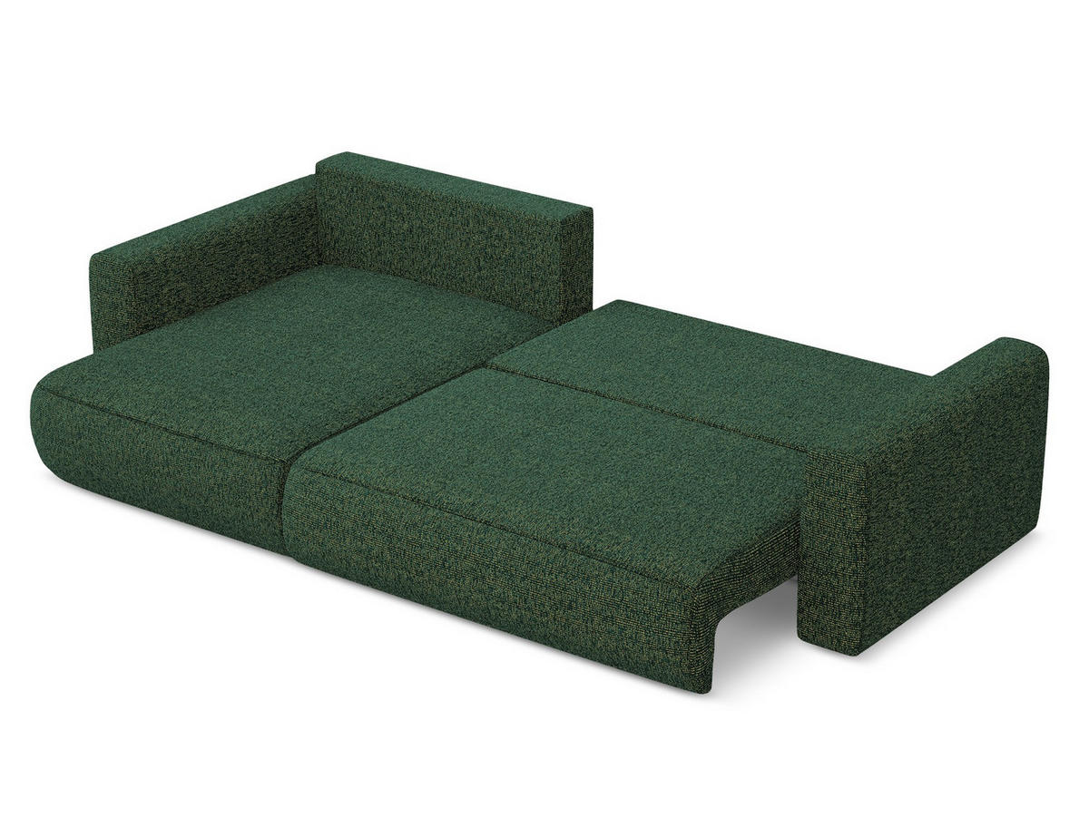 ECKSOFA mit Schlaffunktion Strukturstoff Stoff Grün - Schwarz/Grün, Kunststoff/Textil (149/278cm) - Makamii