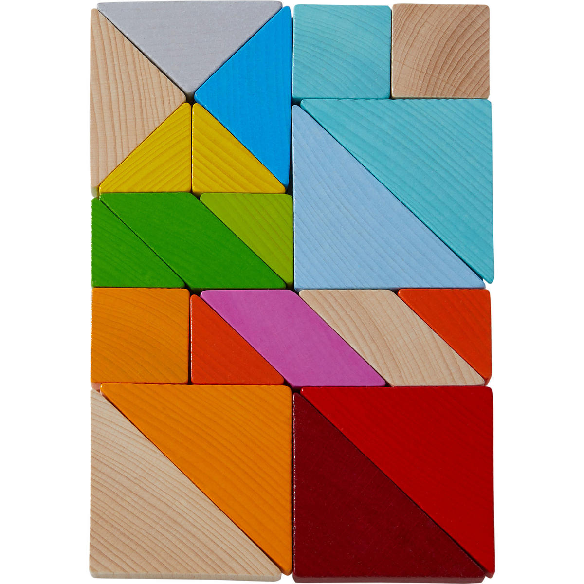 LEGESPIEL Bunter Tangram-Mix, ab 4 Jahre - Multicolor, Naturmaterialien (21.6/5/22.4cm) - Haba