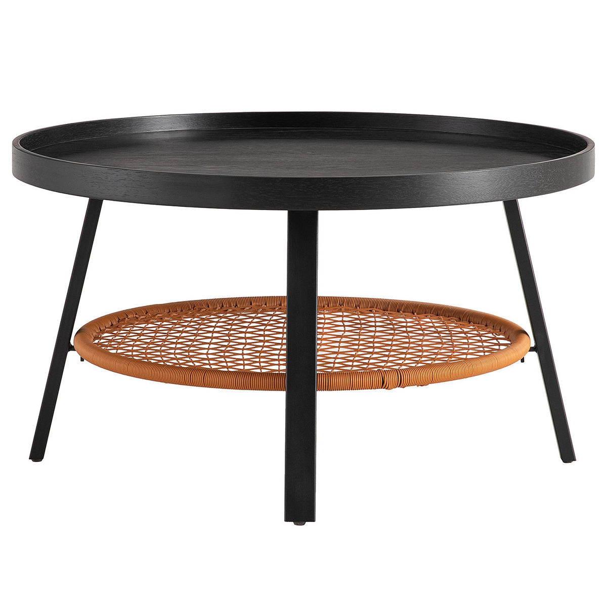COUCHTISCH - Holzwerkstoff / Kunststoff / Metall - Eichefarben/Schwarz, Holzwerkstoff/Kunststoff (80/80/45cm) - home24