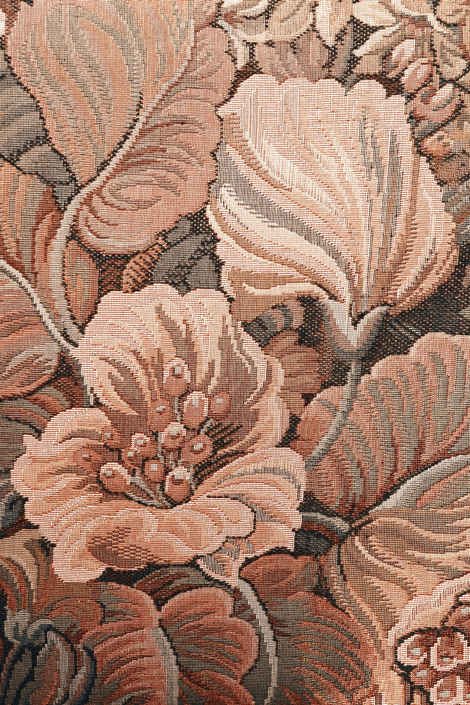 FOTOTAPETE gesticktes Blumenmuster 186 x 279 cm - Terracotta, Papier (186/279cm) - ESTAhome