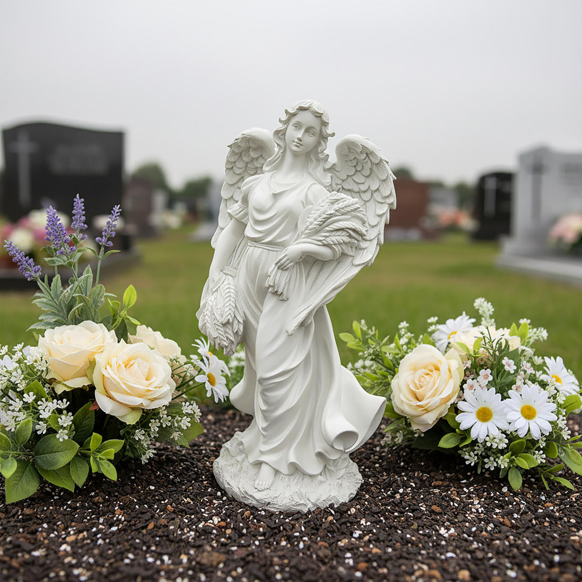 VRTNI angel - bela, umetna masa (23/46.5/14cm) - Relaxdays