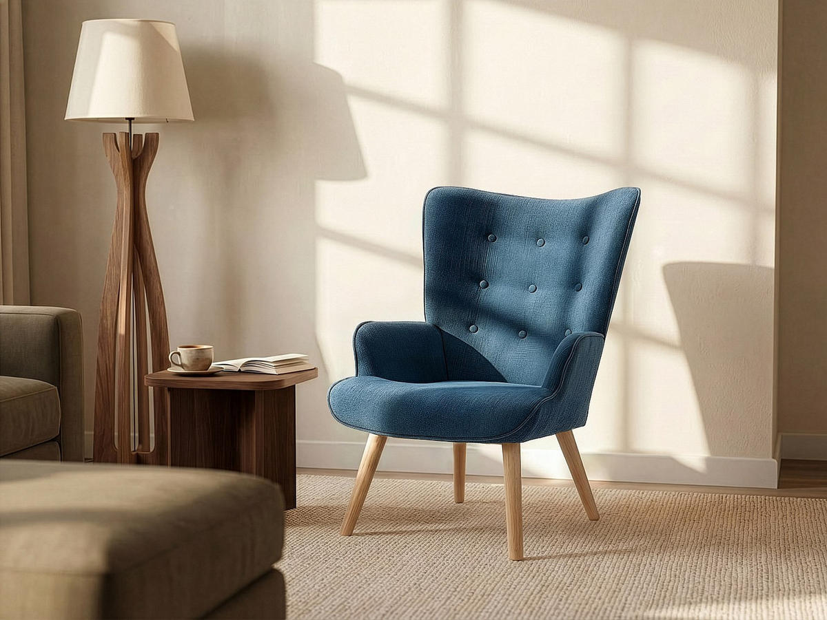 SESSEL mit gerader Rückenlehne - 1 Person - Stoff - Blau - - Blau, Textil (69/95.5/78cm) - Vente-Unique