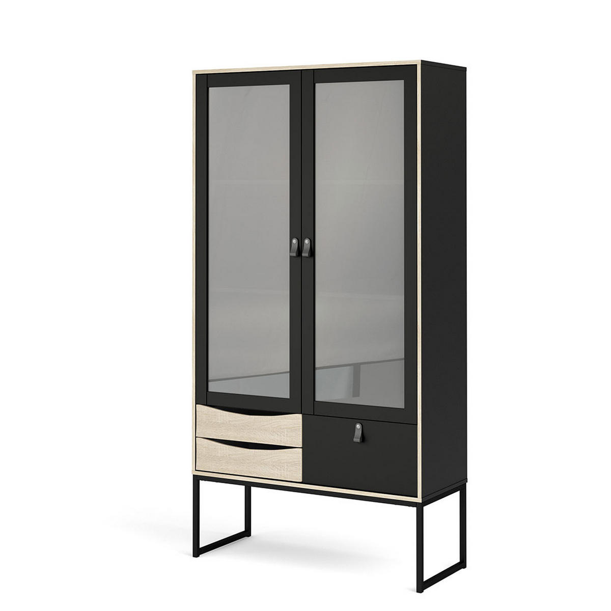 VITRINE Sady Schwarz 99/40/190 cm - Schwarz, Holzwerkstoff (99/190/40cm) - ebuy24