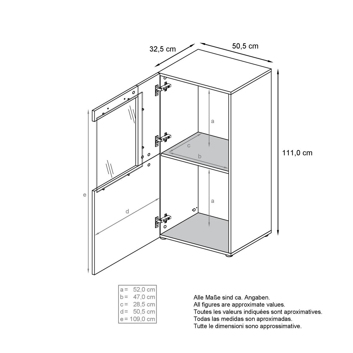 VITRINE Movie Absetzungen in Eiche-sägerau - Eiche San Remo, Holzwerkstoff (50.5/111/32.5cm) - Vladon