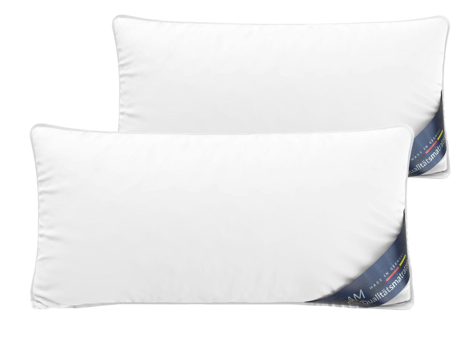 MIKROFASER Kopfkissen 2er Set mit Sensofill Füllung Made in Germany 40x80cm - Weiß, Textil (40/80cm) - AM Qualitätsmatratzen
