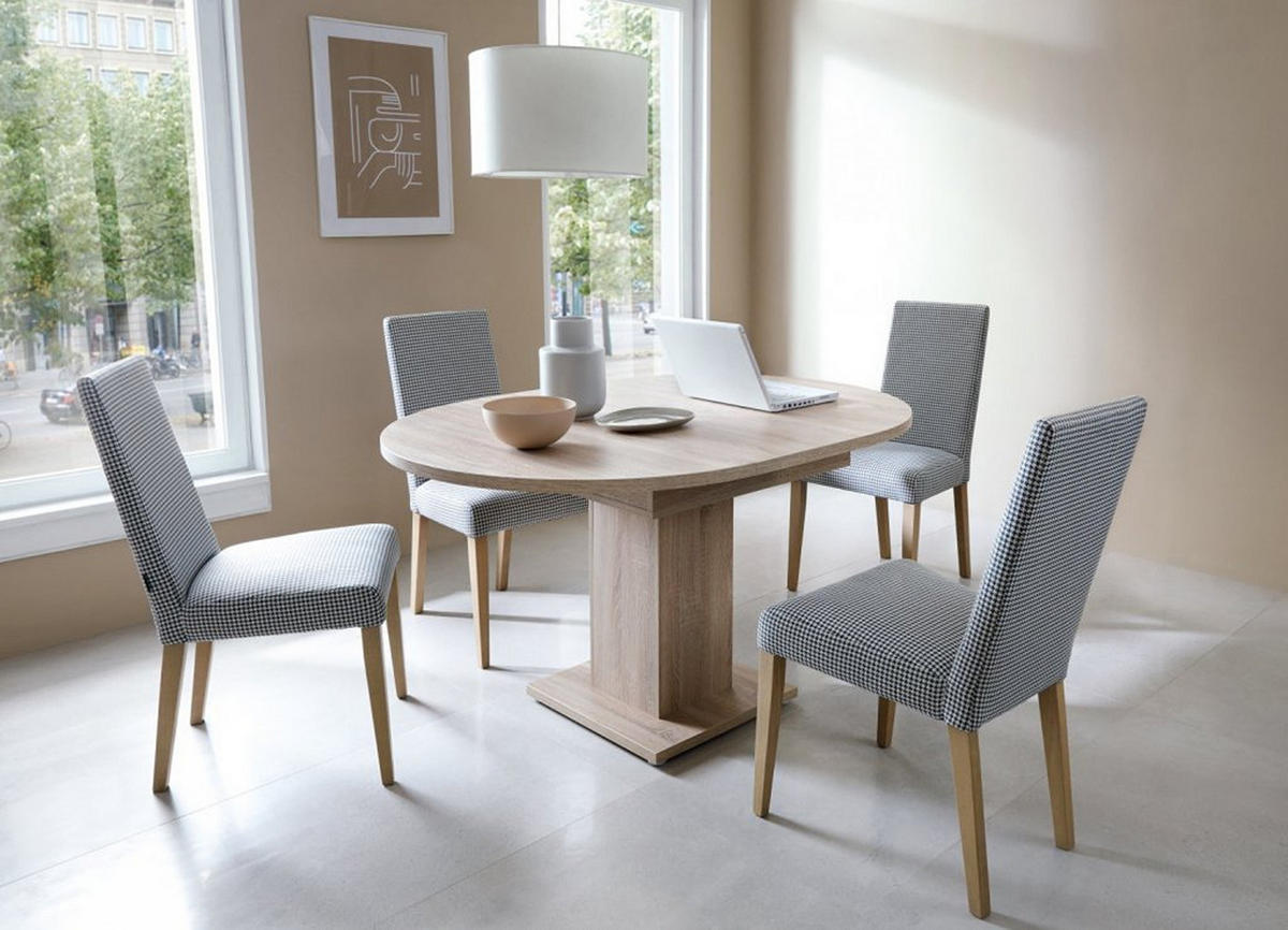 ESSTISCH Rund ausziehbar Sonoma Eiche 100 - 140/76/100 - Sonoma Eiche, Holzwerkstoff (100/100/76cm) - designimpex