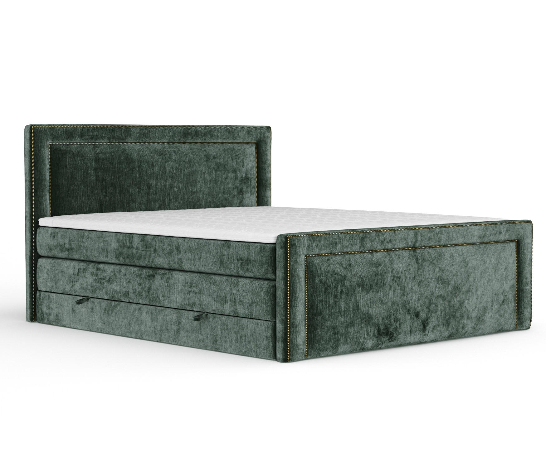 BOXSPRINGBETT Luxora Grün 140/200 cm - Schwarz/Grün, Holz/Holzwerkstoff (140/200cm) - Maison de Reve