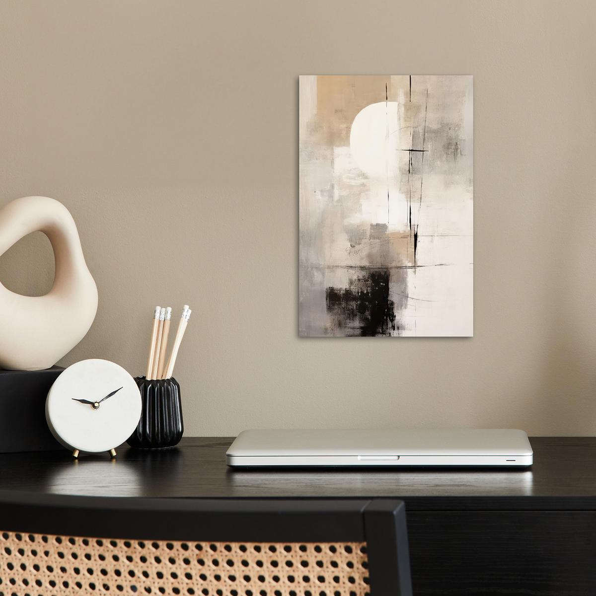 POSTER Abstrakt - Kunst - Grau 20x30 cm - Hellgrau, Papier (20/30/0.1cm) - MuchoWow