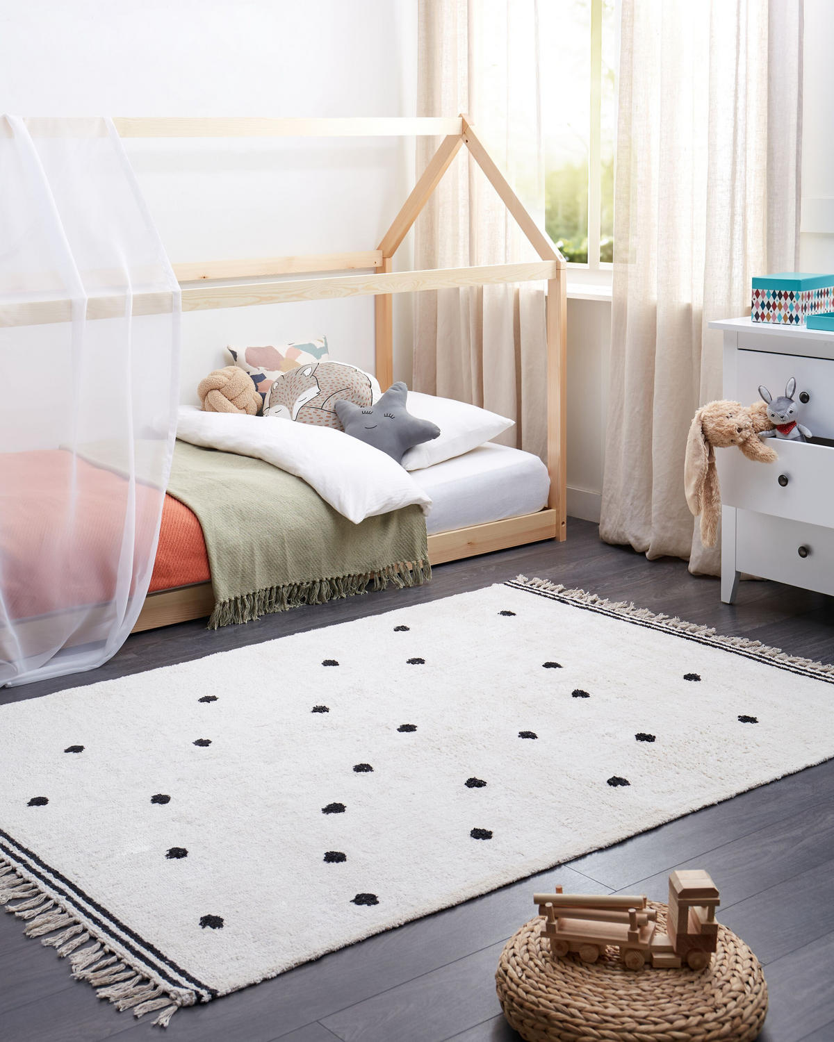 KINDERTEPPICH Laza 200/140 cm - Weiß, Textil (140/200cm) - Beliani