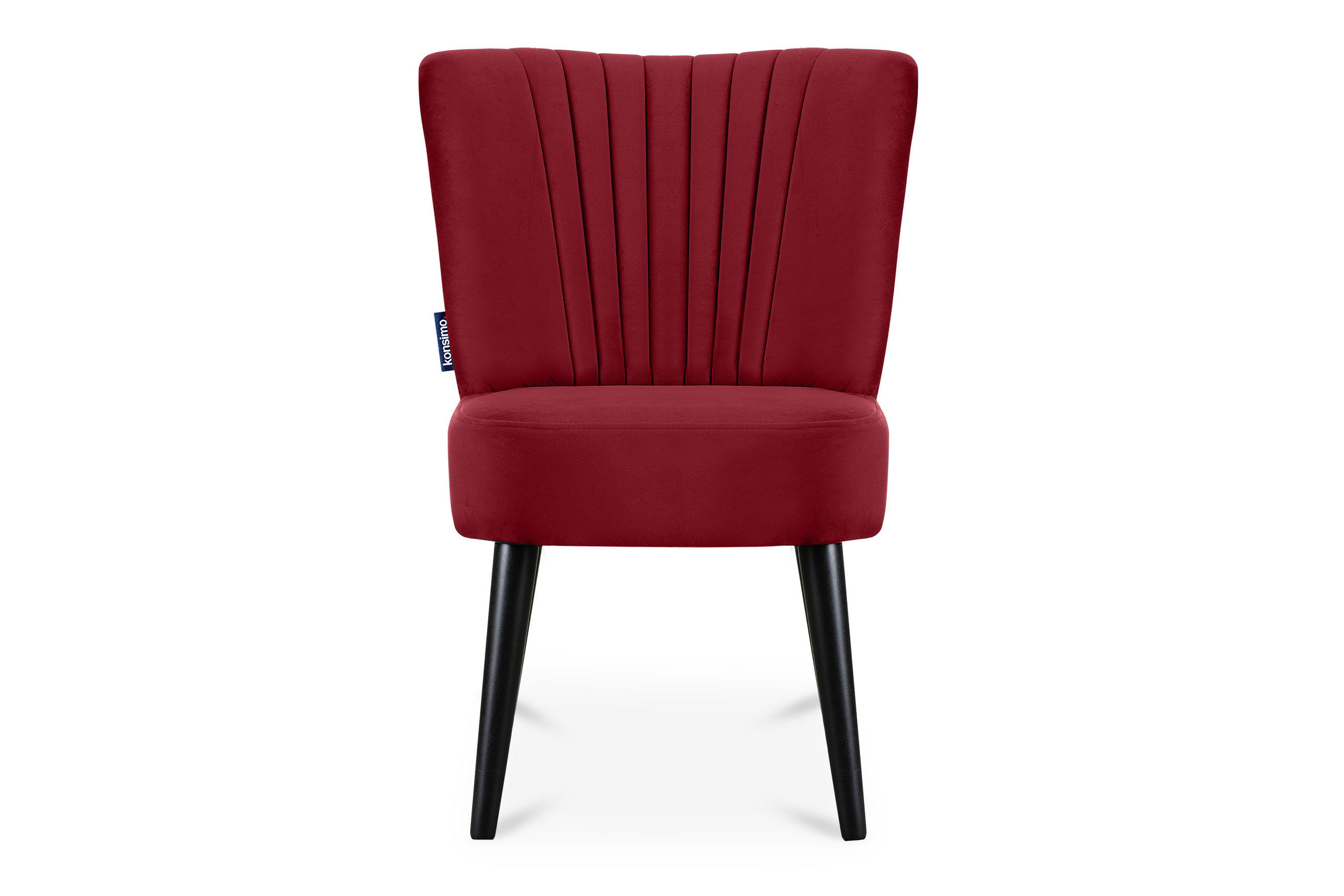 COCKTAILSESSEL DUCO auf hohen Beinen, Rot/Schwarz - Rot/Schwarz, Holz/Textil (63/89/65cm) - KONSIMO®