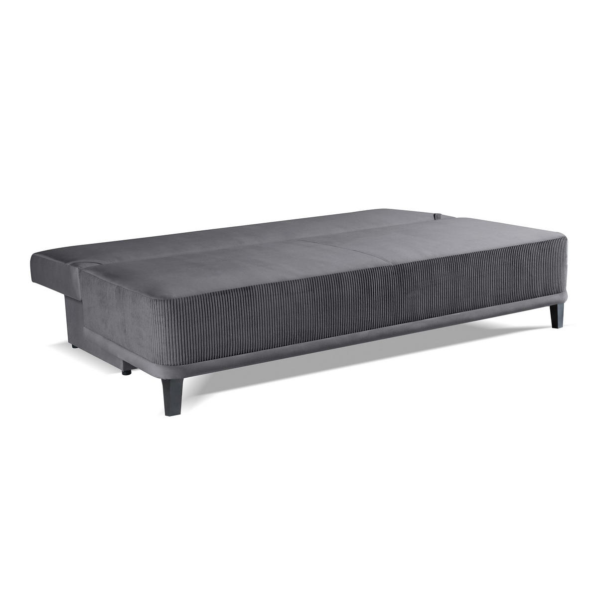 SCHLAFSOFA Rosso, Grau, Kord-Stoff - Grau, Textil (200/90/91cm) - Bettso