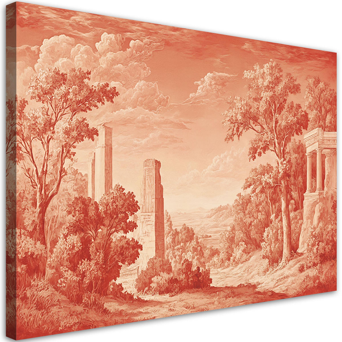 WANDBILD landschaftsarchitektur natur - Rot, Textil (60/40cm) - Feeby