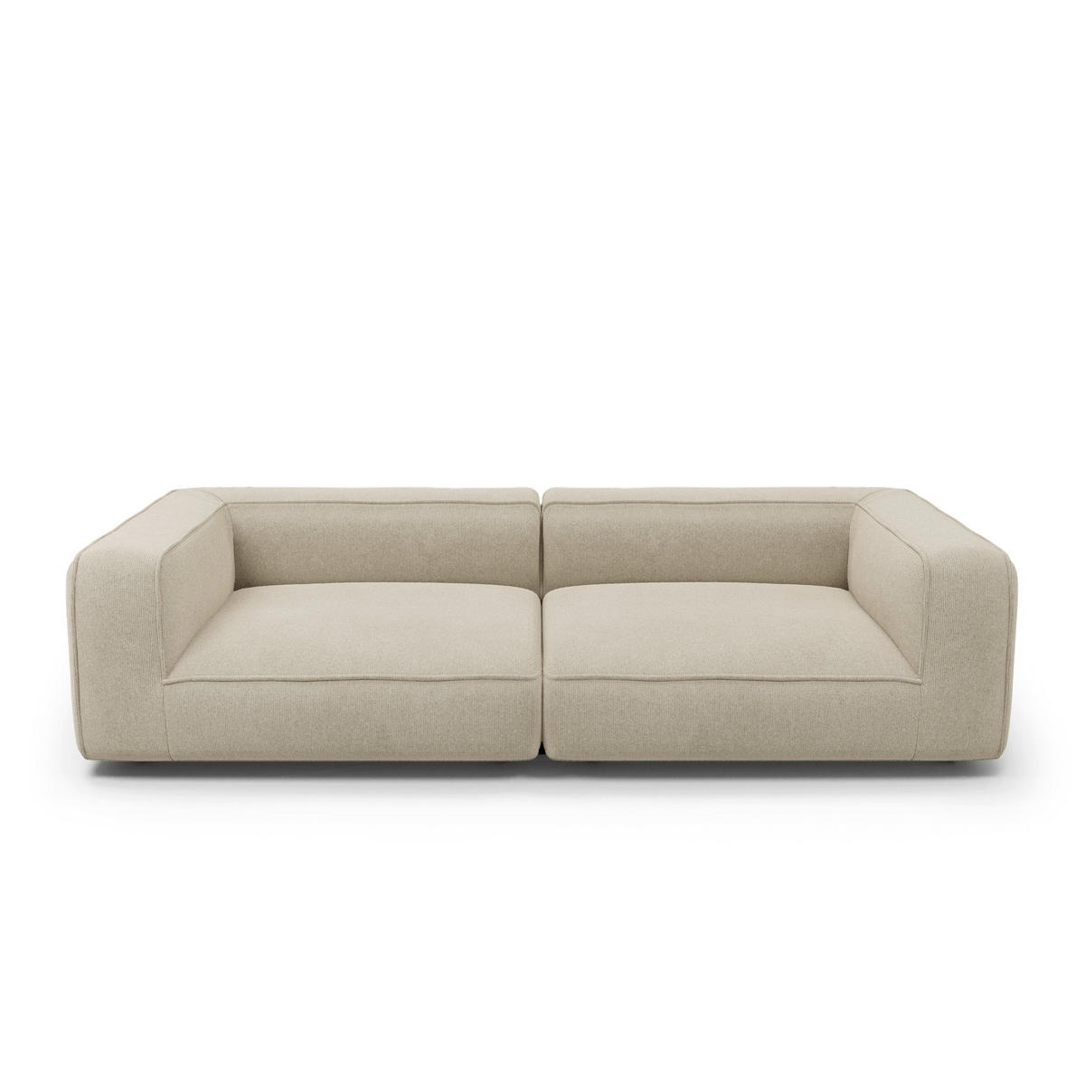 3-SITZER-SOFA aus gewebtem Stoff SOFIA Köpergewebe Beige 250cm - Beige, Textil (250/70/105cm) - Premium Interiors