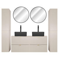 BADMÖBEL-SET 5-TLG. Durango-56 - Beige, Holzwerkstoff (210/200/47cm) - Lomado