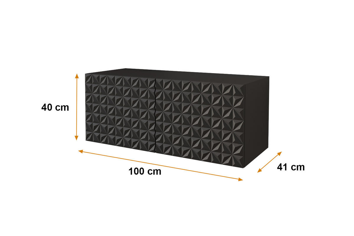 LOWBOARD VIRA-W 100x40x41 cm - Schwarz - Schwarz, Holzwerkstoff (100/40/41cm) - ALTDECOR