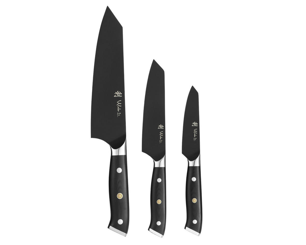 MESSERSET 3-tlg. 9–17 cm - Schwarz, Metall - Wakoli