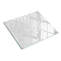 GLASPLATTE 60x52 cm Blumenmuster - Grau, Glas (60/0.4/52cm) - TULUP