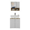 BADMÖBEL-SET Edge Weiß 2 Teile - Eichefarben/Weiß, Holzwerkstoff (60/57/30cm) - Vicco