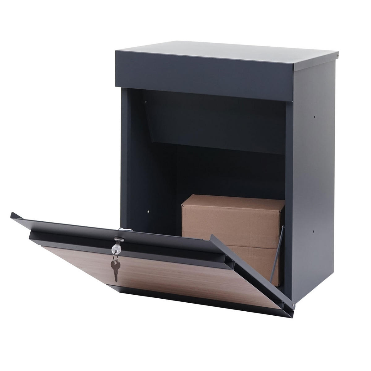 PAKETKASTEN obdĺžnikový antracit, hnedý - hnedá/antracitová, kov (45/58/36cm) - MCW
