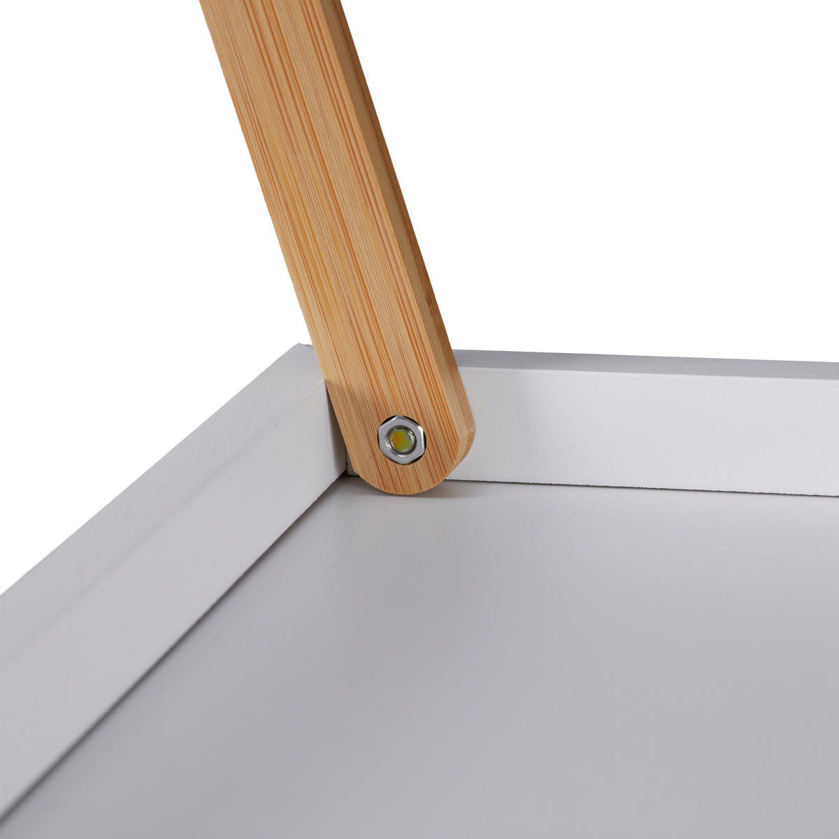 BETTTABLETT - Weiß, Holz/Holzwerkstoff - Relaxdays