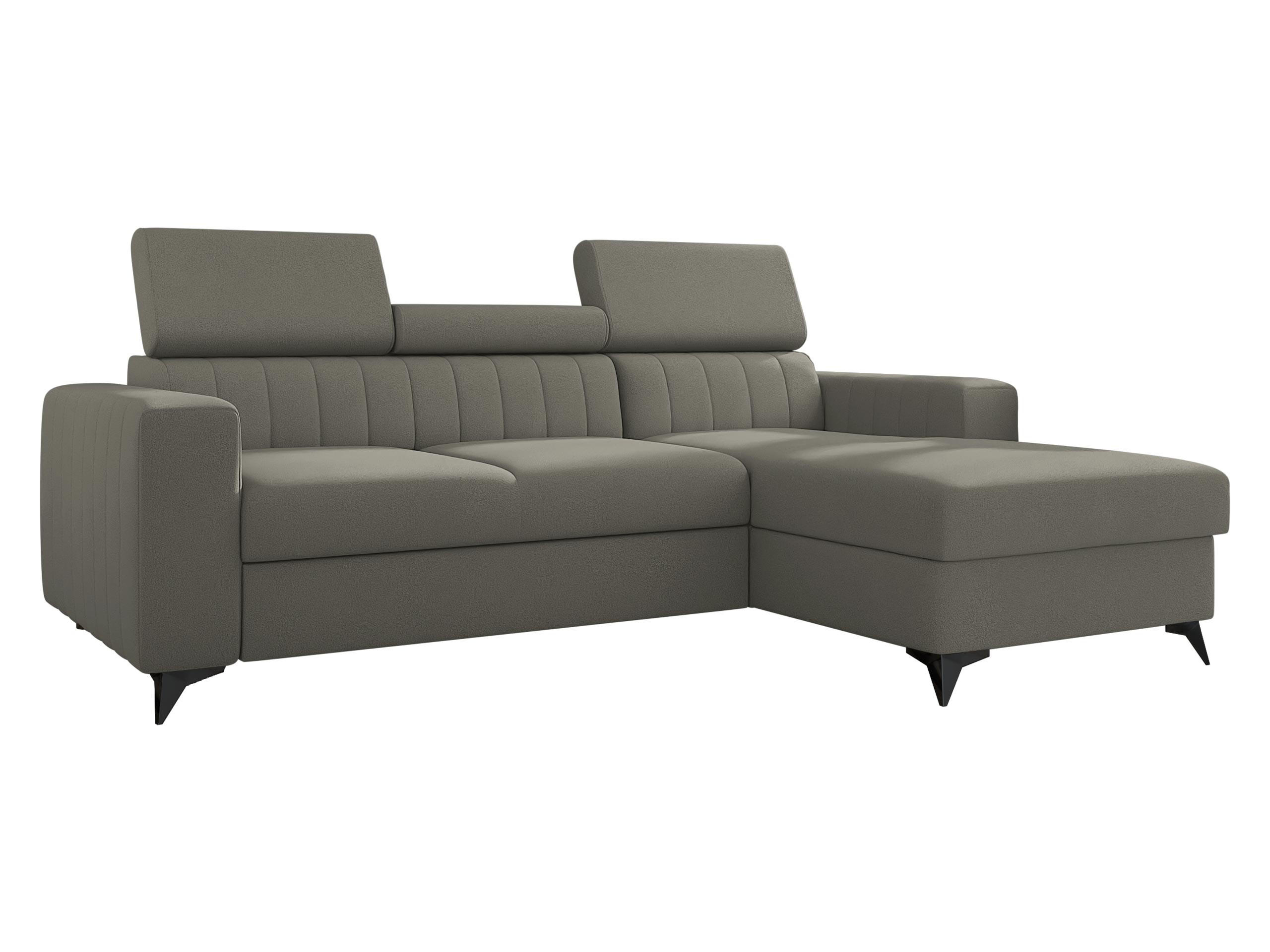 ECKSOFA Milano, Seite: Rechts 2R+LC - Schwarz/Grau, Holz/Textil (236/172cm) - MIRJAN24