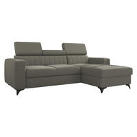 ECKSOFA Milano, Seite: Rechts 2R+LC - Schwarz/Grau, Holz/Textil (236/172cm) - MIRJAN24