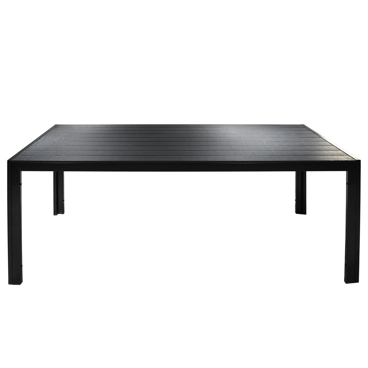 GARTENTISCH - Stahl / Polywood - Schwarz, Holzwerkstoff/Metall (90/200/74cm) - home24