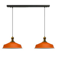 PENDELLEUCHTE Asletl 2 Flammig 40/36 cm - Weiß Hochglanz/Orange, Metall (36/40/28cm) - Bamyum