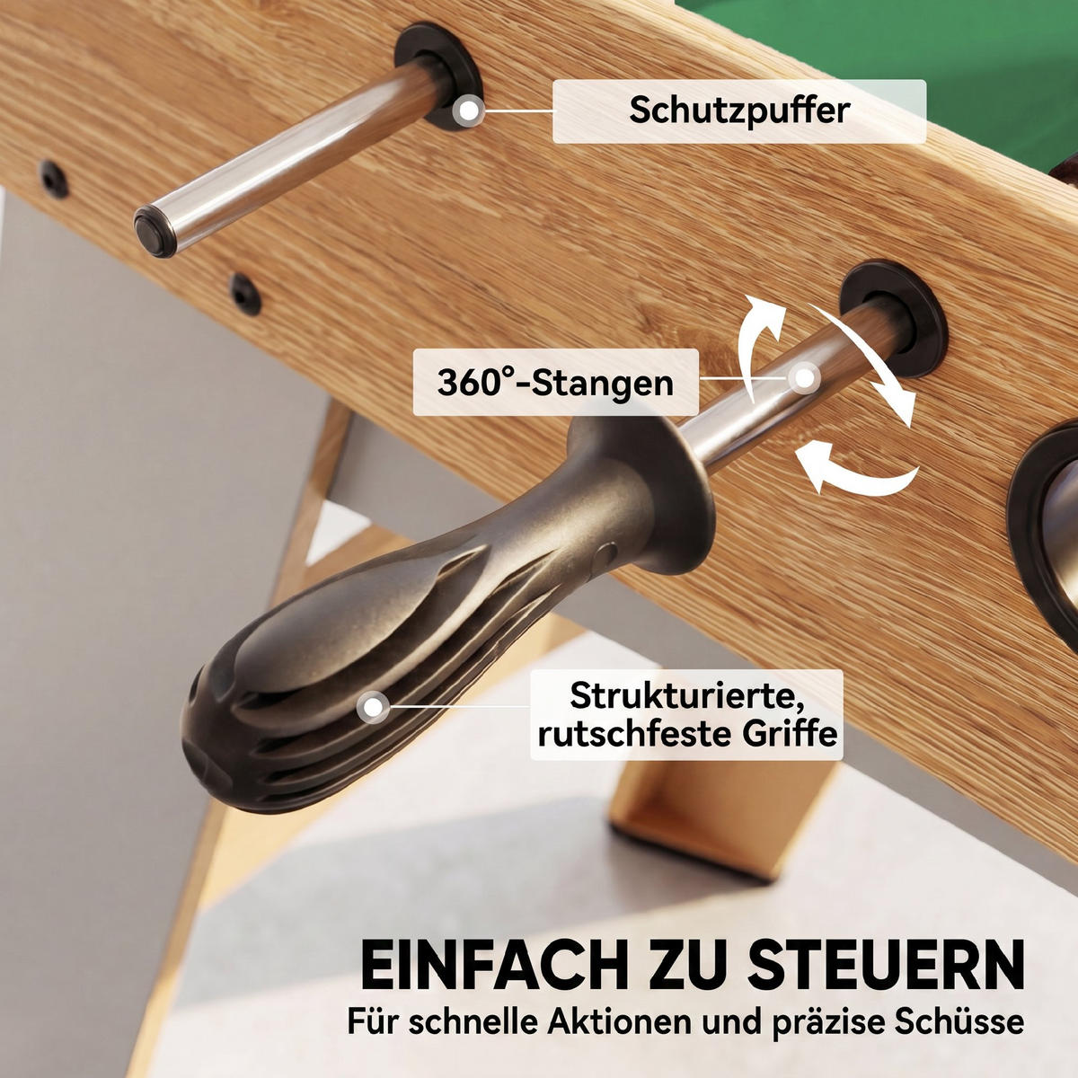 TISCHKICKER MDF Kunststoff Naturholz - Naturfarben, Holzwerkstoff (87/77/121cm) - SPORTNOW