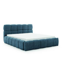 POLSTERBETT SOFIA 180x200 mit Bettkasten,Bubble,Doppelbett,Lattenrost,Boxspringbett-Optik,ohne Matratze-Himmelblau - Hellblau, Holz (180/200cm) - Furnistar
