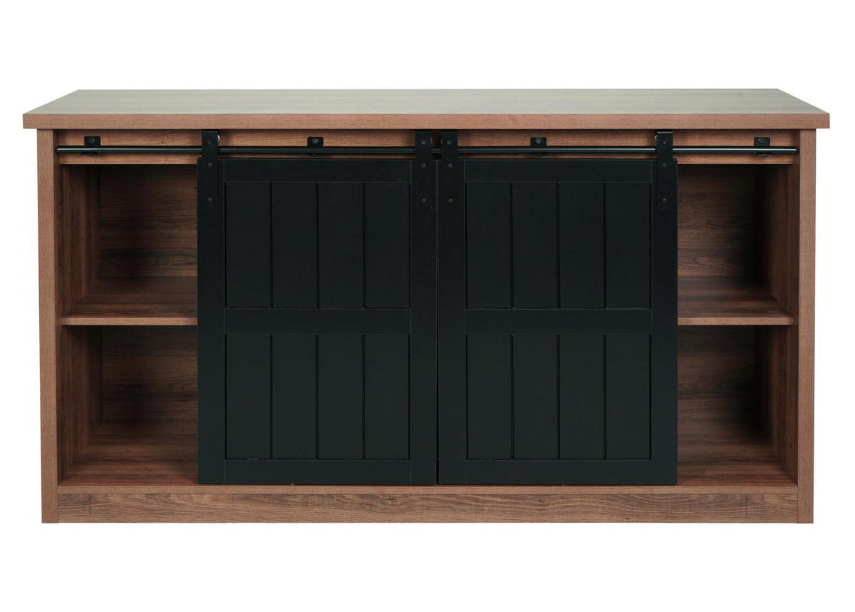 SIDEBOARD Braun, Schwarz - Schwarz/Braun, Holz (150/84/40cm) - MCW