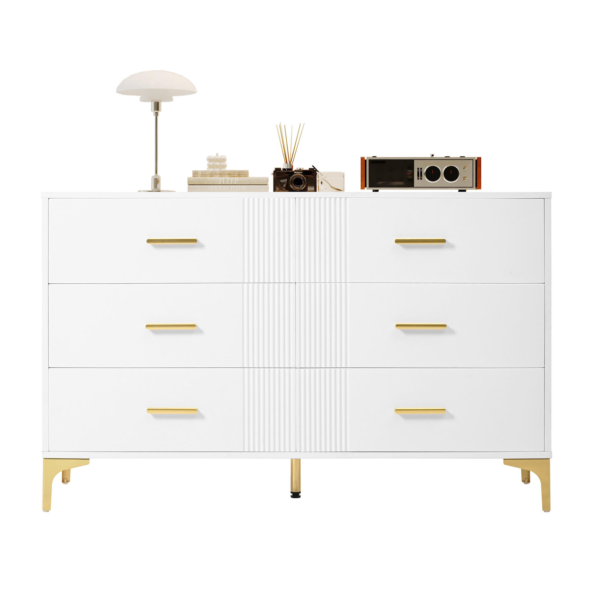 Okmyhome Kommode Weiß 40x76x120 cm
