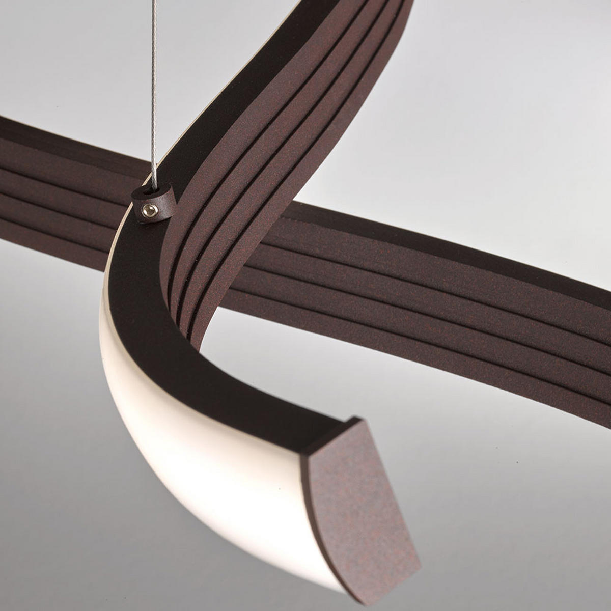 LED HÄNGELEUCHTE geschwungen Braun Rostoptik - Braun, Metall (90/29/160cm)